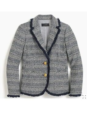 J Crew Fringe Tweed Lady Jacket